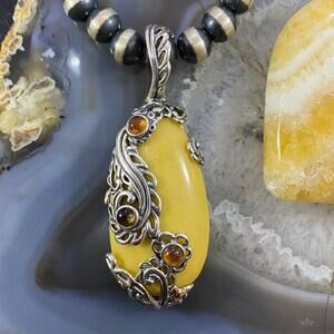 Carolyn Pollack Southwestern Style Yellow Jasper & Citrine Pendant For Women